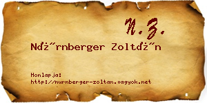 Nürnberger Zoltán névjegykártya